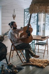 person playing guitar