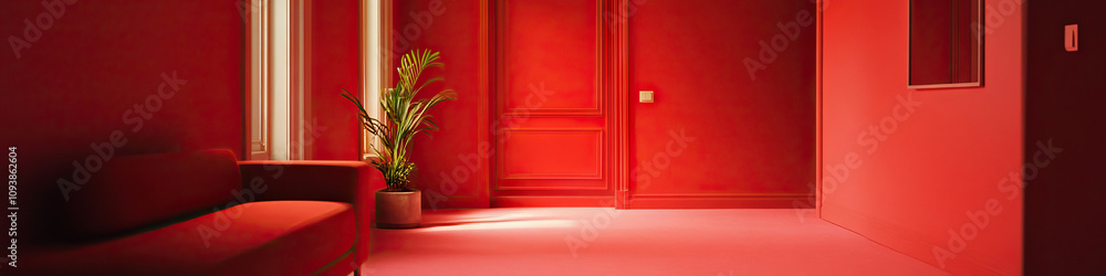 Poster an entire room painted in a single hue, with only subtle variations creating interest.