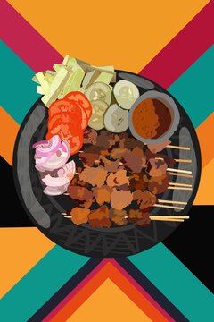 Suya plate with background 