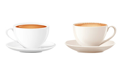 Fototapeta premium Stylish Coffee Cups on Transparent Background
