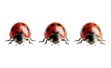 Fototapeta premium Bright Ladybug with Black Spots on Transparent Background