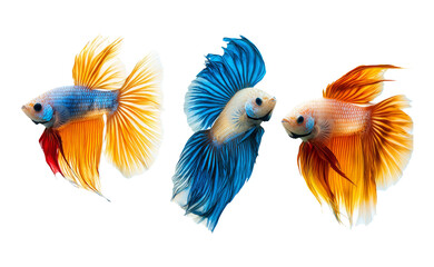 Obraz premium Colorful Betta Fish Isolated on Transparent Background