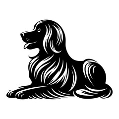 Bold Black and White Dog Illustration Large Breed Line Art