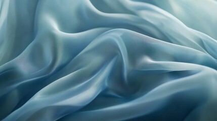 Obraz premium Flowing blue silk fabric showcases soft folds and shimmering highlights in a luxurious arrangement