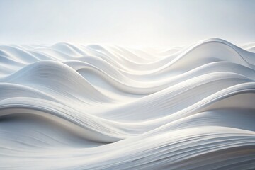 Obraz premium Elegant White Abstract Wave Background for Modern Minimal Graphic Design with Fluid Lines and Subtle Textures Ideal for Clean and Contemporary Visual Projects