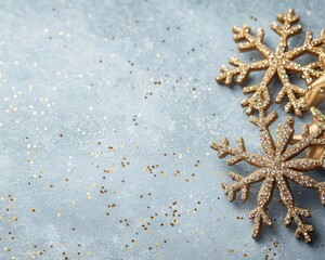 Elegant Christmas decorations with gemstoneencrusted snowflakes and golden details