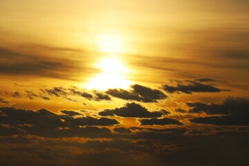 幻想的な夕景　秋の渡良瀬