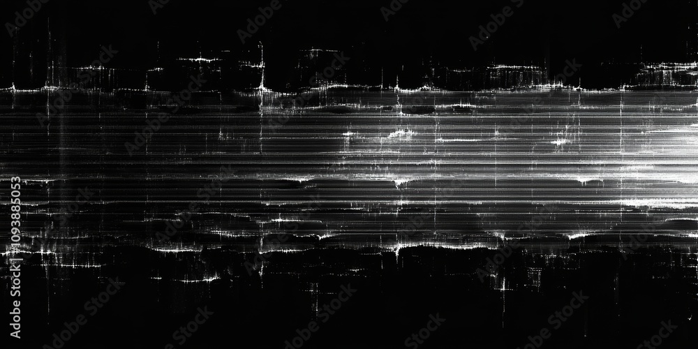 Wall mural black and white abstract glitch pattern pixelated dynamic technology distorted lines shapes modern f