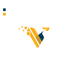 a logo for a technology business with V typography