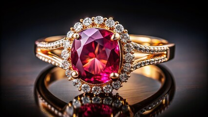 Exquisite Gold Ring Featuring Vibrant Tourmaline and Sparkling Diamonds Displayed Elegantly on a Luxurious Black Background, Perfect for Jewelry Enthusiasts and Collectors