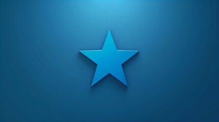 Obraz premium A single blue star on a blue background.