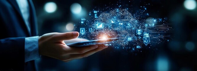 Businessman adapting technology for new policies and enhancing customer experience in a competitive digital landscape