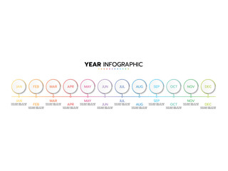 Infographic template for business. 12 Months modern Timeline diagram calendar, presentation vector infographic.