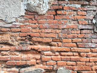 Old red brick wall, Vintage brick texture. Abstract blank background. Bricklaying, construction and...