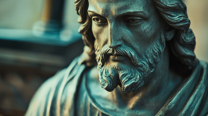 Statue of Jesus Christ Standing Tall with Outstretched Arms, Symbolizing Faith and Spirituality