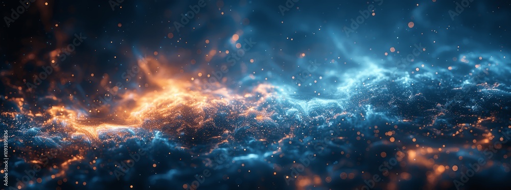 Aufkleber abstract blue gradient background with grainy texture and glowing light effect