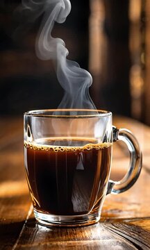 A Steaming Coffee Cup in Morning Light
