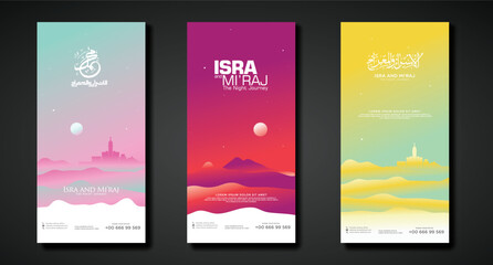 The night journey design set banner vertical template