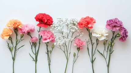 Obraz premium Colorful Bouquet of Carnations in Various Shades