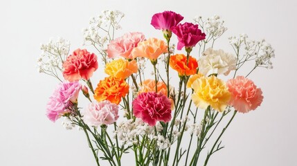 Fototapeta premium Colorful Bouquet of Carnations in Various Shades