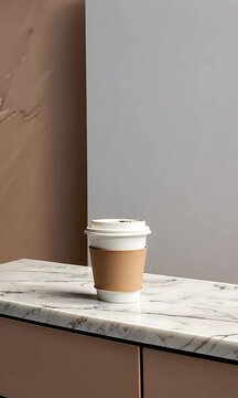 Modern Coffee Cup on Marble Counter