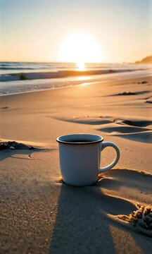 Morning Coffee with Beachfront View