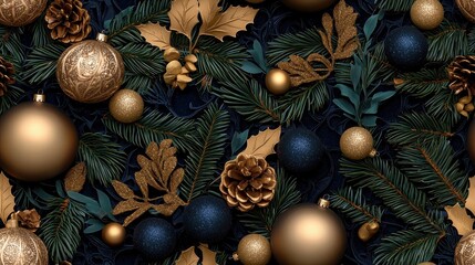 Festive holiday decor elegant celebration home winter wonderland close-up luxury ornaments and greenery arrangement
