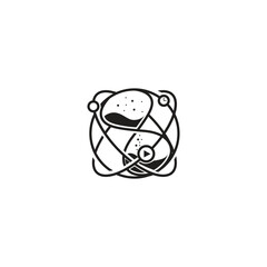 Print luxury logo line art of a watch