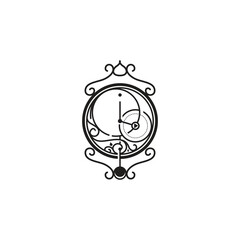 Print luxury logo line art of a watch