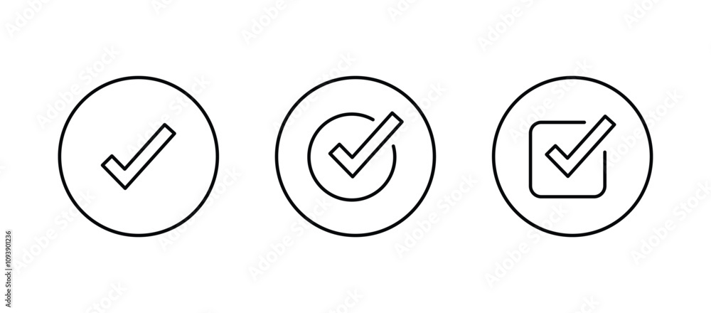 Poster checkmark icon. checkmark vector set. approved symbol vector.