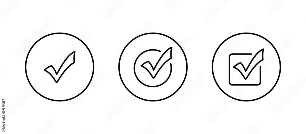 Poster checkmark icon. checkmark vector set. approved symbol vector.