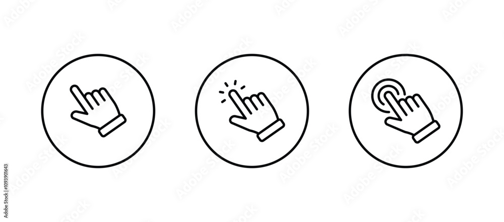 Poster hand pointer icons. pointer click icon vector