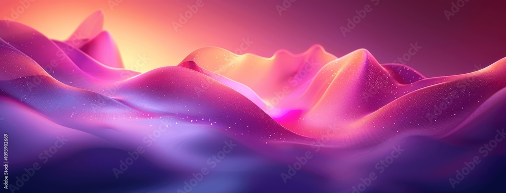 Poster Abstract Gradient Background with Glowing Shapes