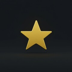 Obraz premium Golden star icon on dark background.