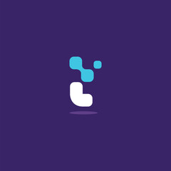 Print technology logo with modern simple T letter vector
