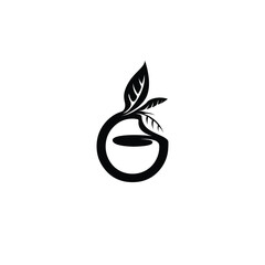 Print a logo for a tea company with vector cups, tea leaves