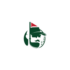 Print a character logo for golf business and sport