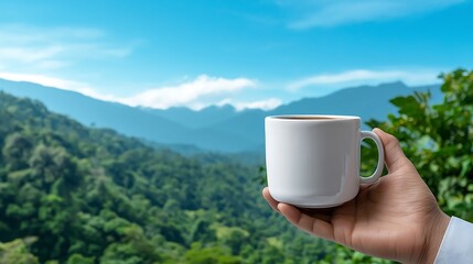 Obraz premium Mountain View Coffee Mug Relaxation