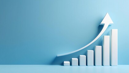 A sleek, upward-trending graph on a light blue background, symbolizing growth and progress in data analysis or financial performance.