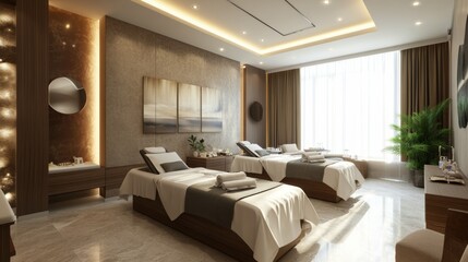 Luxury dermatology and beauty clinic interior designed for VIP customers with relaxing treatment spaces