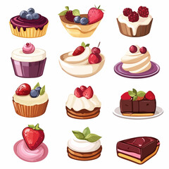 Gourmet Dessert Organic Food Icon Isolated Vector