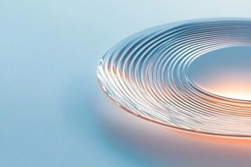 Obraz premium elegant glass plate with concentric circles on a soft background