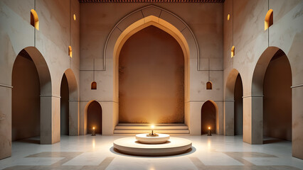 Fototapeta premium Modern Moroccan Mihrab with Geometric Design
