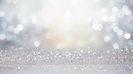 Abstract Background with Silver and White Bokeh Effect Creating a Dreamy Atmosphere for Creative Projects and Artistic Presentations