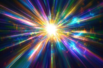 Obraz premium Colorful Radiant Light Burst Abstract Energy Explosion