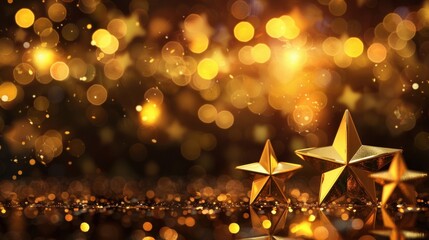 The auction items take center stage in the defocused background appearing like shining stars against a hazy night sky.