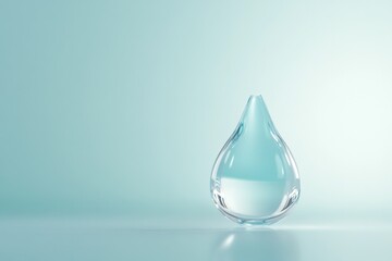 Fototapeta premium minimalist glass water droplet on a soft background