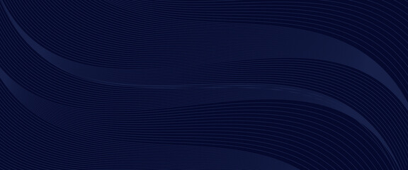 Abstract blue glowing geometric lines on dark blue background. Modern shiny blue circle lines pattern. Futuristic technology concept.