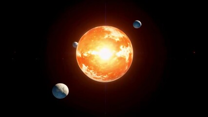 Rotating Earth hologram with planets, showcasing futuristic global network and technology. - Powered by Adobe