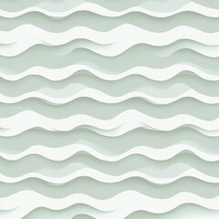 Minimalist Wavy Pattern Seamless Design Light Green and White Background